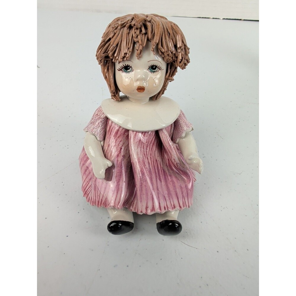 Zampiva Italy 5” Porcelain Girl Figurine – Pink Dress – Made in Italy
